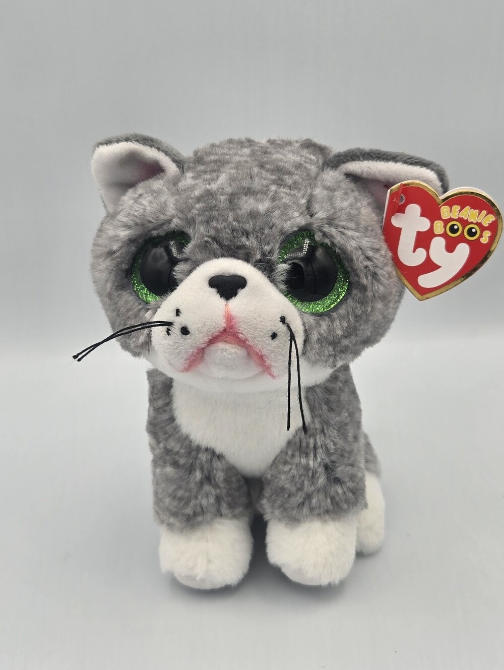 Ty Beanie Boos FERGUS the Cat 6" With Tags Stuffed Animal Grumpy Sad